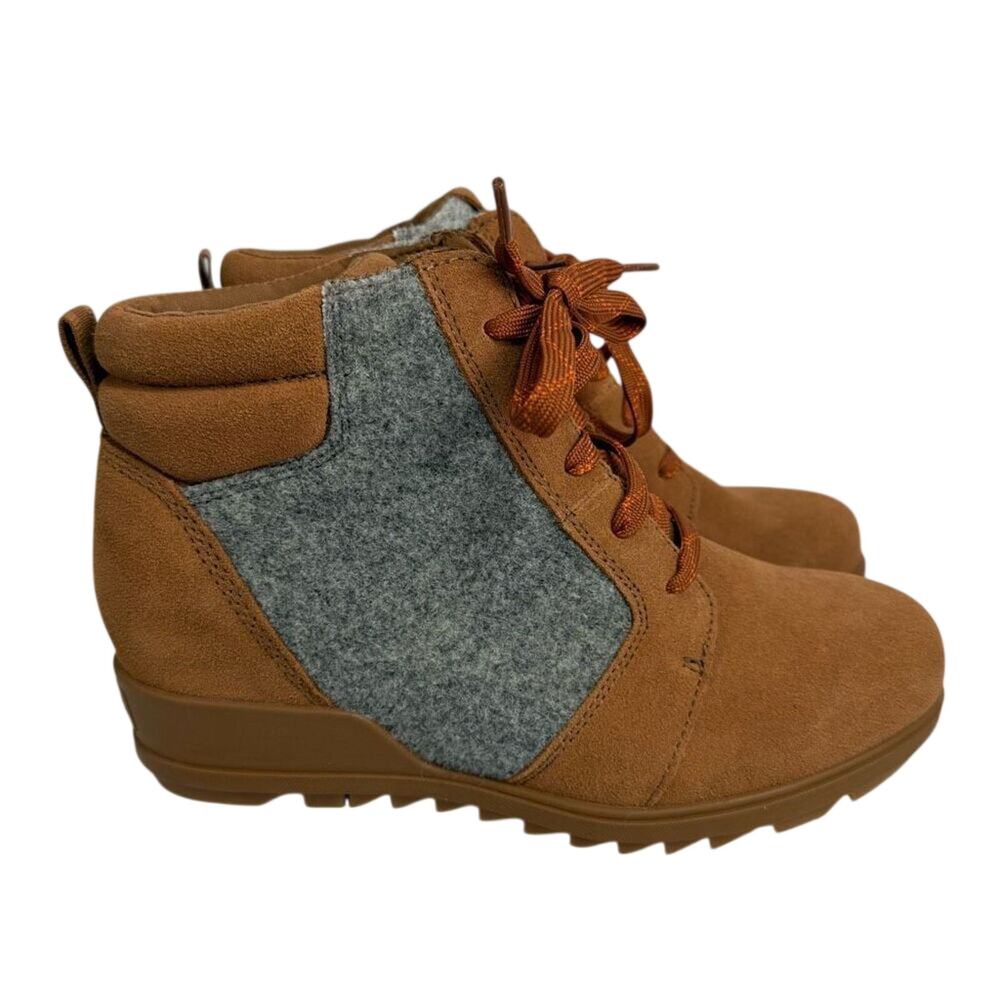 Sorel Evie Women’s Boots Size 7.5 Waterproof Wedge Suede NEW # box 19 - Picture 9 of 14